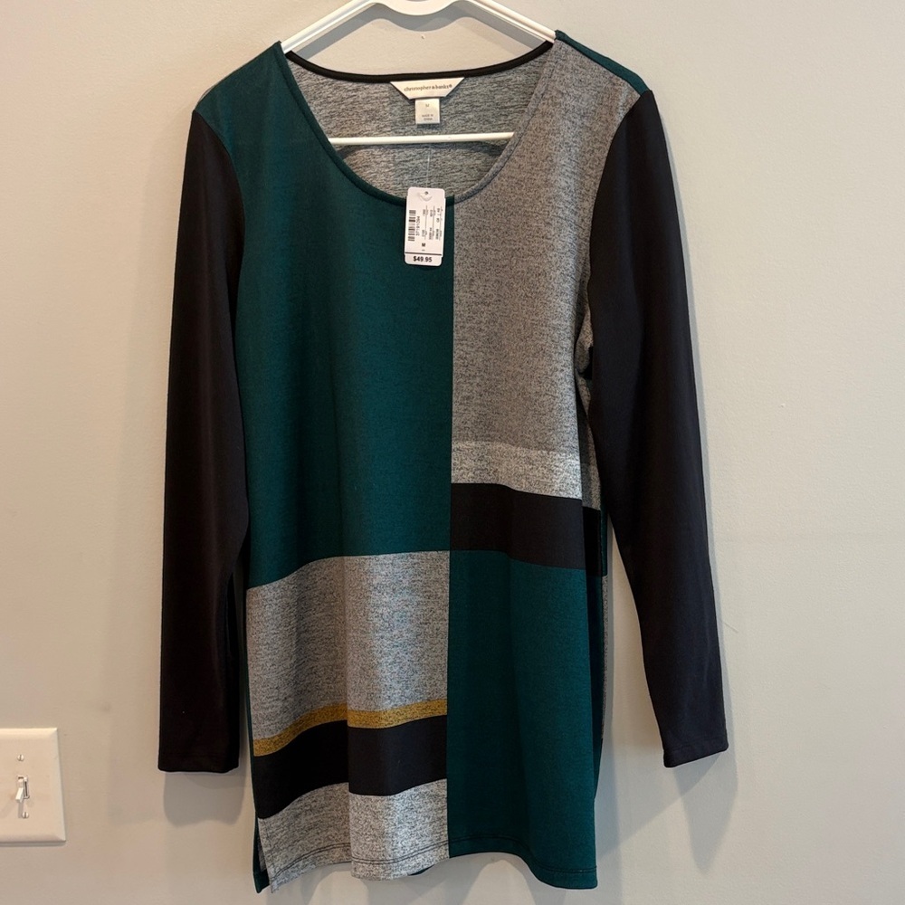 Christopher & Banks Colorblock Long Sleeve Top